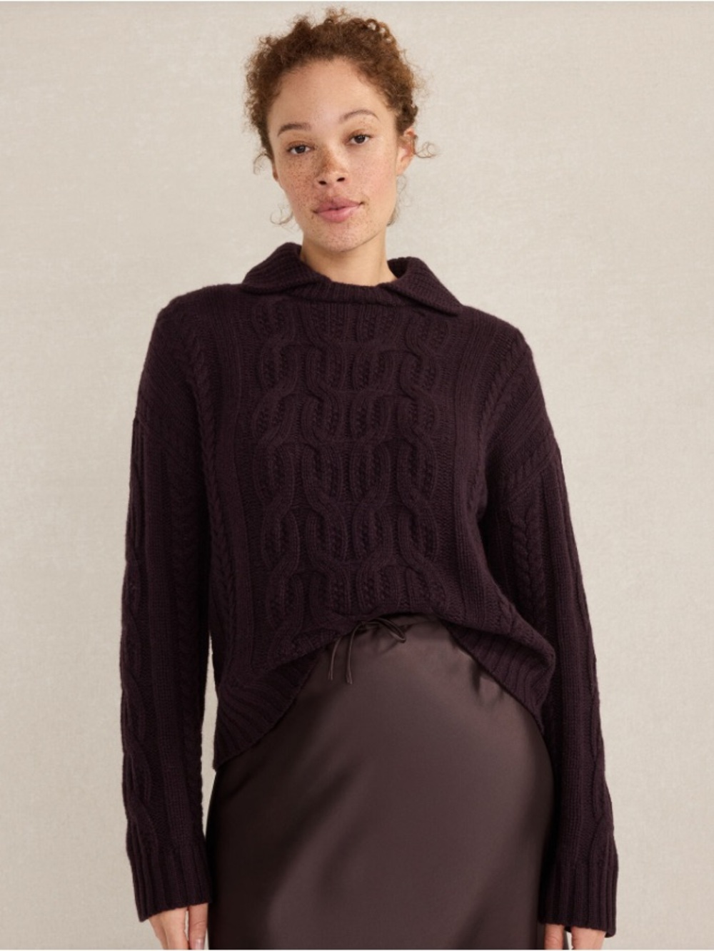 Haven well within collared cashmere cable sweater